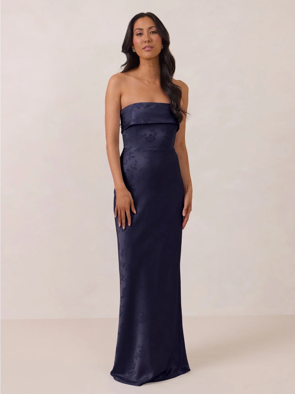 Park & Fifth Strapless Navy Jacquard Devon Dress